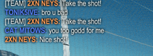 a screenshot of a video game with the words " take the shot "