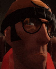 a close up of a man wearing glasses and a helmet