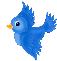 a blue bird with a yellow beak is flying in the sky