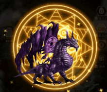 a purple dragon is surrounded by a glowing circle with a timer of 00:25:24