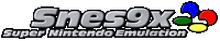 a logo for snes9x super nintendo emulation is shown