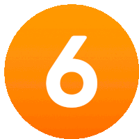 an orange circle with a white number 6 inside