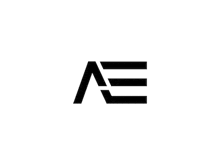 a black and white logo for a company called ae .