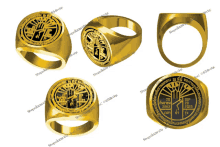 a gold ring with a circular design and the date sep 28 2020