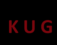 a black background with the word kug in red letters