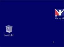 a blue screen with a recycle bin icon and a message that says contains the files and folders that you have deleted