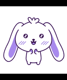 a purple cartoon bunny with a heart on its head