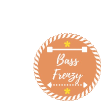 a logo for bass frenzy with a rope around it