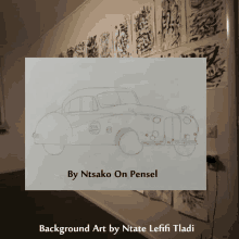 a drawing of a car by ntsako on pensel is displayed