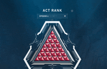 a blue background with a triangle and the word act rank on it