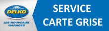 a blue and white sign that says service carte grise on it