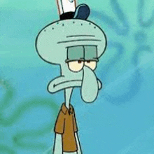 squidward from spongebob squarepants is wearing a top hat .