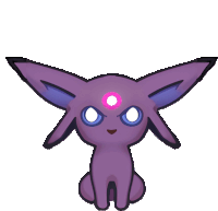 a drawing of a purple animal with blue eyes