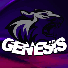 a logo for genesis shows a tiger with its mouth open