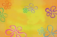 spongebob squarepants flowers on a yellow background