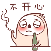 a cartoon character is smoking a cigarette and drinking a bottle of alcohol .