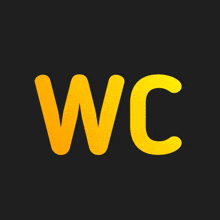 a black background with yellow letters wc