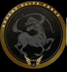 a logo for ardent elite force with a centaur