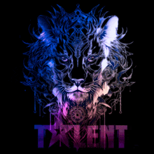 a black background with a tiger and the word talent written on it