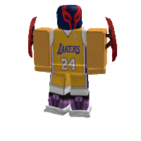 a robot wearing a yellow lakers jersey with the number 24 on it