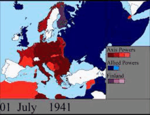 a map of europe showing the axis powers and allied powers