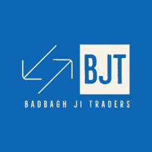 a blue logo for badbagh ji traders