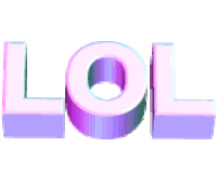 a 3d rendering of the word lol with a purple and blue background