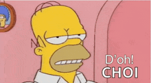 homer simpson from the simpsons is crying with his eyes closed .