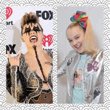 a collage of two pictures of a woman in a costume and a picture of a girl in a jacket .