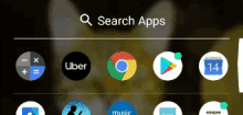 a screenshot of a phone screen shows the search apps page