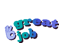 a sticker that says great job with a hand