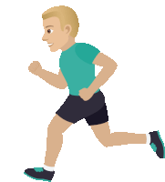 a cartoon illustration of a man running on a white background