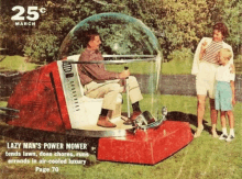 an advertisement for lazy man 's power mower on page 70 of a magazine