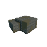 a pixel art drawing of a stack of boxes on a white background .