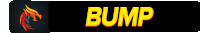 a black sign with the word bump in yellow letters