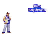 a pixel art of kim kaphwan holding a bag