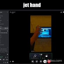 a screenshot of a computer screen with the words " jet hand "