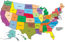 a map of the united states showing the states of california arizona and alaska