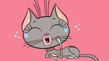 a cartoon cat with tears running down its face