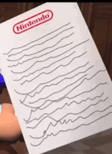 a piece of paper with nintendo written on it