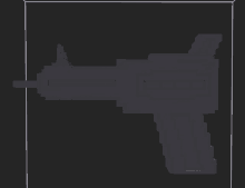 a pixel art of a gun on a black background with a white border