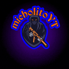 a logo for micholito yt shows a hooded figure holding a gun