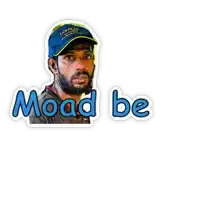 a sticker of a man with a beard and the words moad be below him