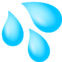 three blue drops on a white background