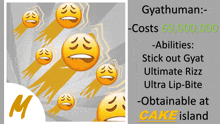 a poster for a game called gyathuman costs 69,000