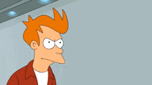 fry from futurama is shown with a very angry expression on his face