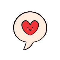 a speech bubble with a heart in it and a smiling face .