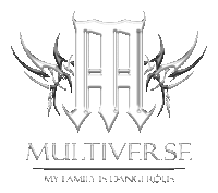 a logo for multiverse my family is dangerous with wings