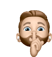 a cartoon man with a beard is holding his finger to his lips