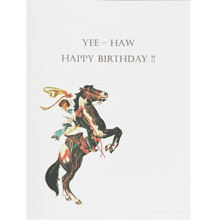 a birthday card with a picture of a cowboy on a horse